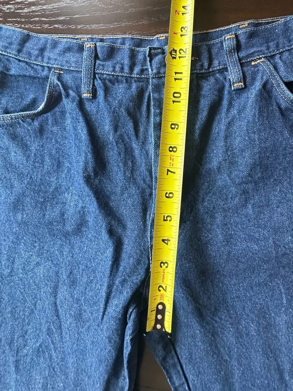 Vtg 70s 80s Rustler Mens Jeans 38x30 USA Made Talon 42 Zip Dark Denim Workwear⁠